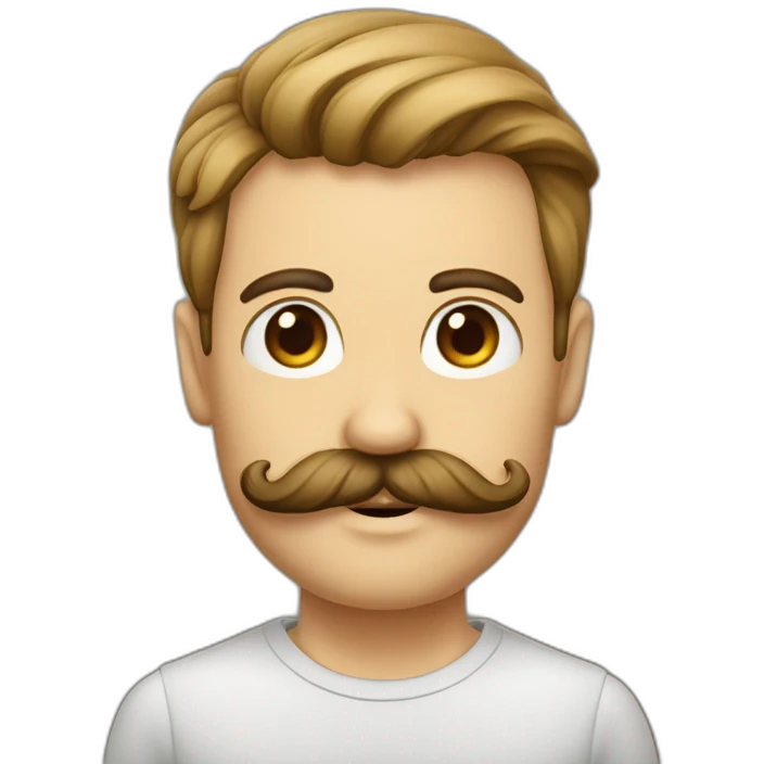 Homen de bigode curto emoji