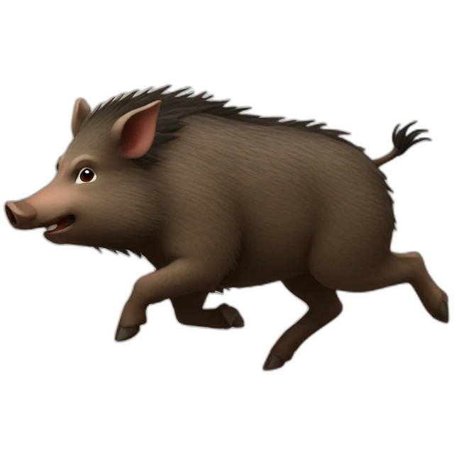 wild boar male running emoji