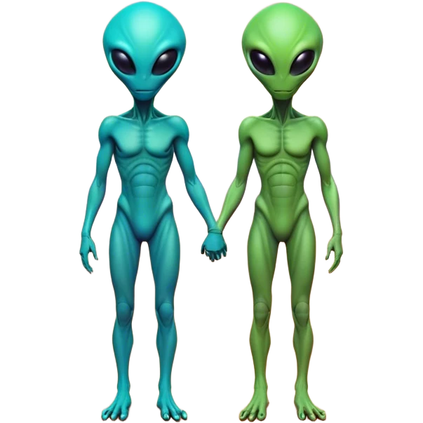 alien couple holding hands  emoji