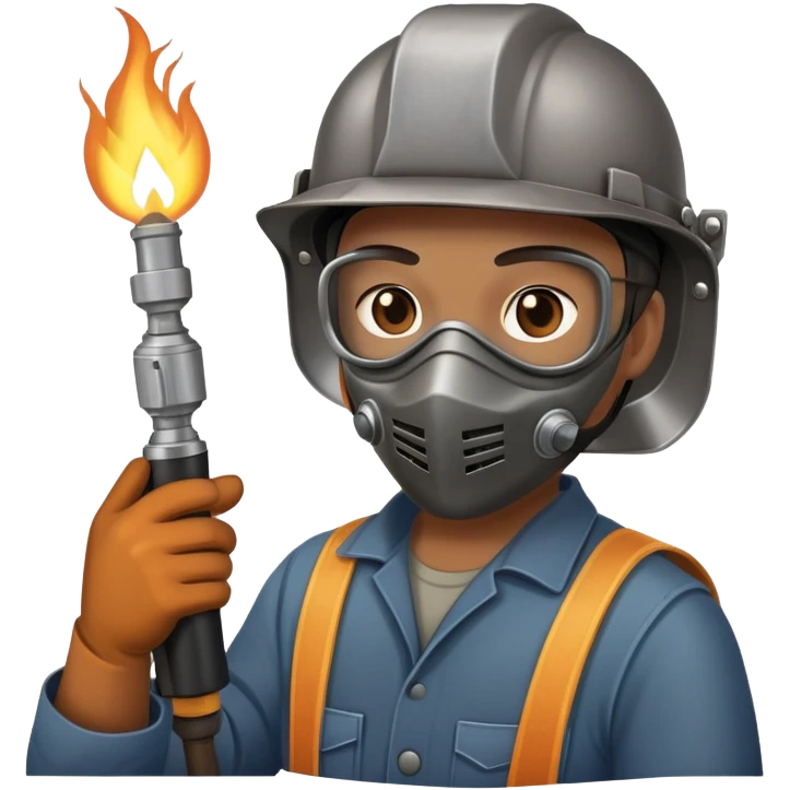 Welder with torch and mask emoji