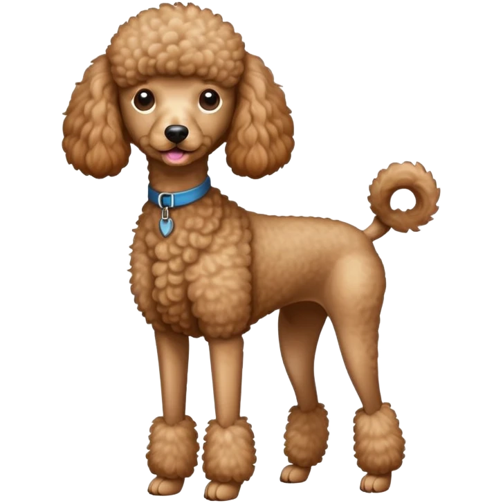 Super skinny light brown poodle emoji