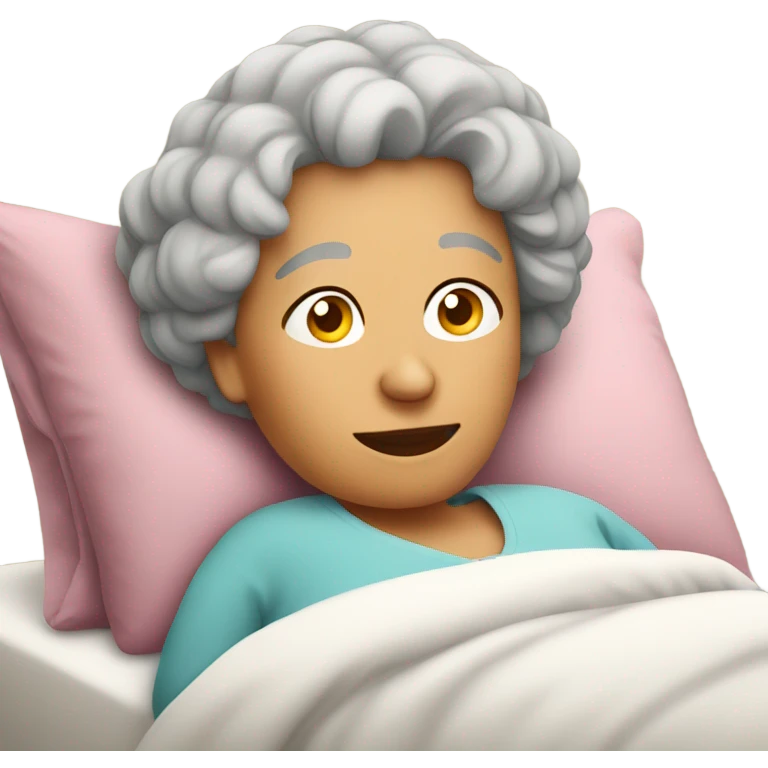 Really large memaw in bed  emoji