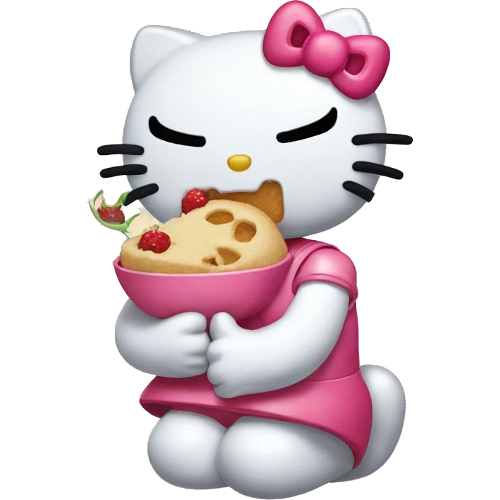 Hello kitty eating emoji
