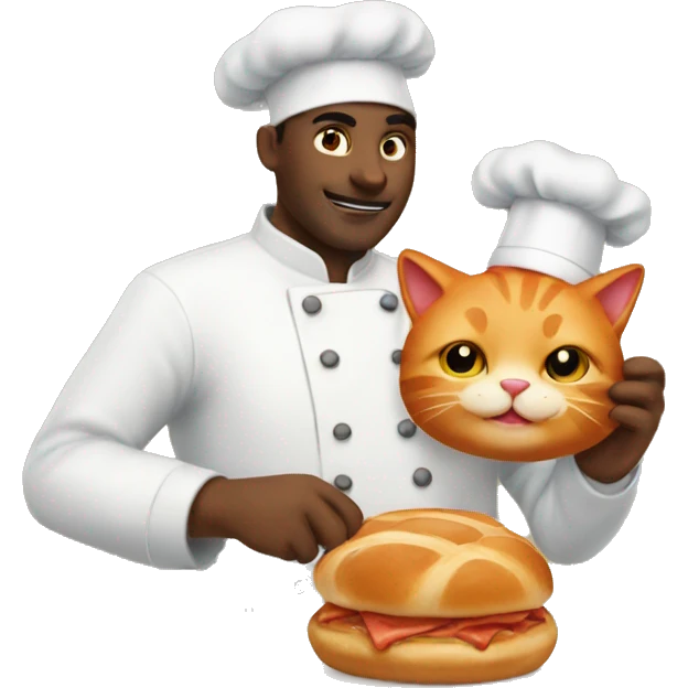 The red cat cooks delicious buns emoji