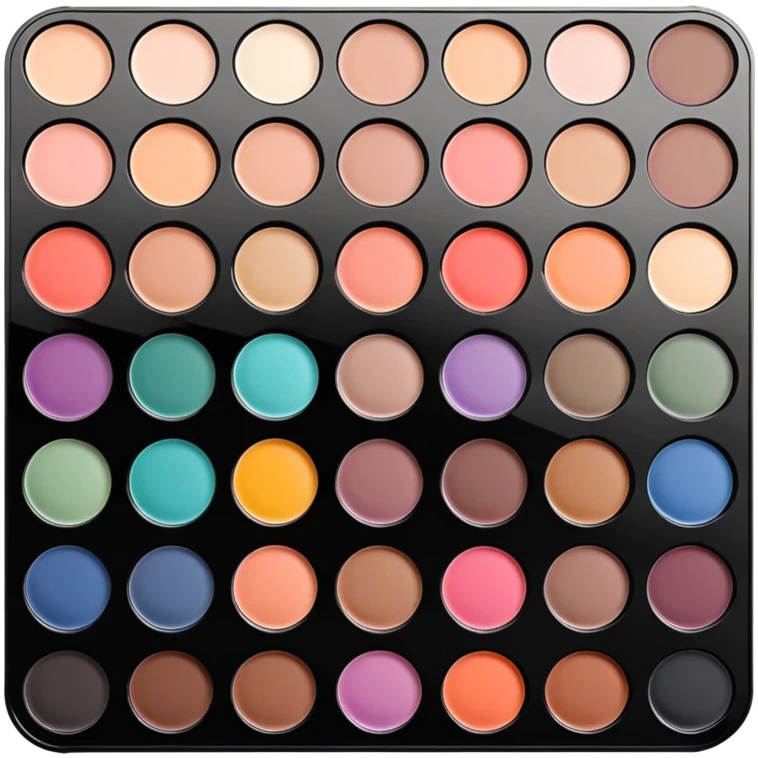 Makeup palette with colorful eyeshadows emoji