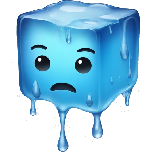 melting ice cube with water drop emoji