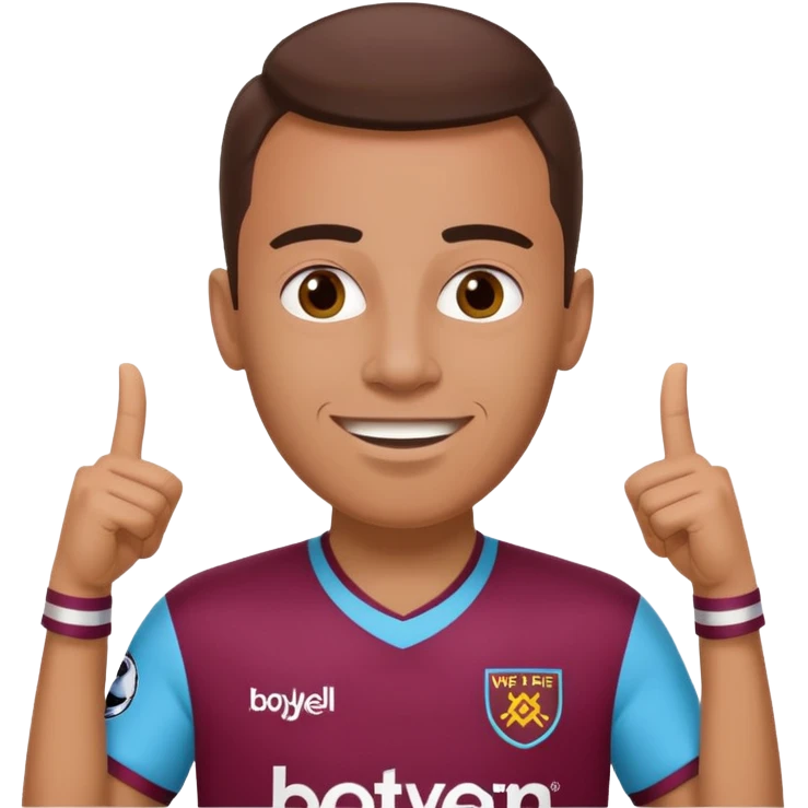 West Ham fan happy. Replace Betway on shirt with BOYLE emoji