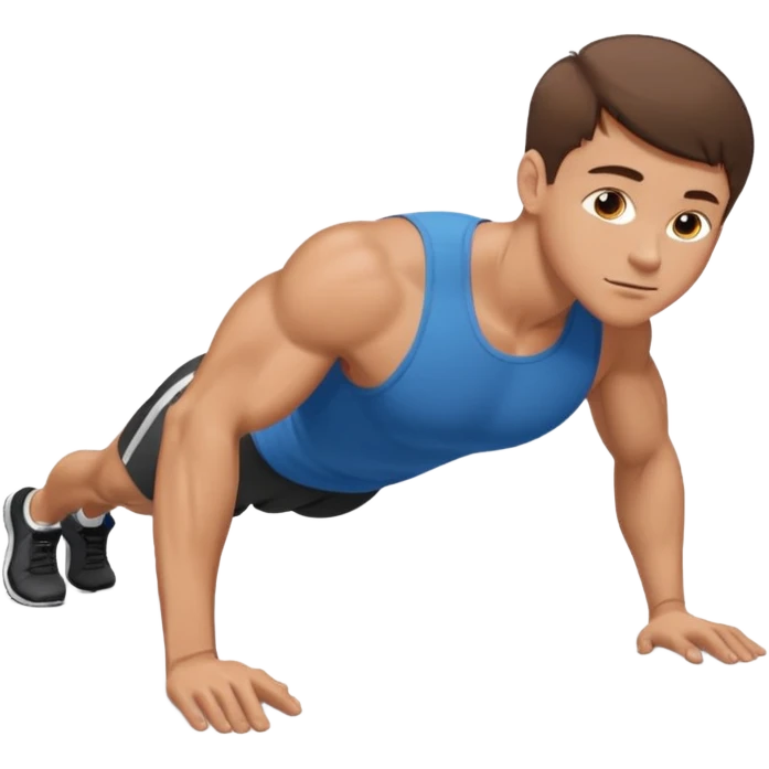 White man short brown hair doing pushups  emoji