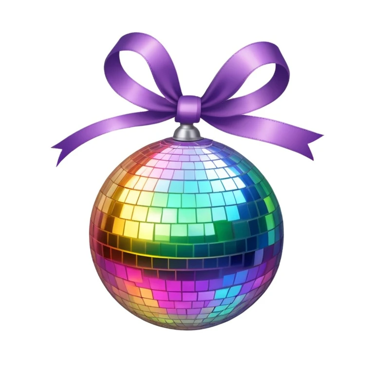 RIBBON ON THE TOP OF A MIRRORBALL emoji