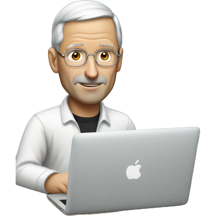 steve job working with macbook emoji