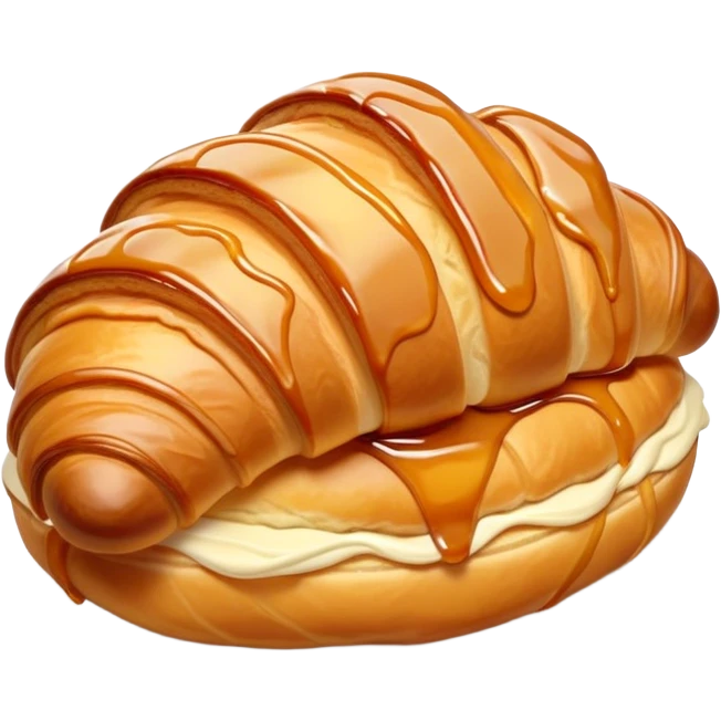 croissant with caramel  emoji
