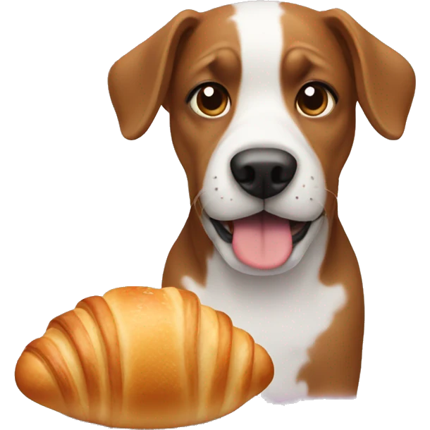 Dog with Croissant  emoji