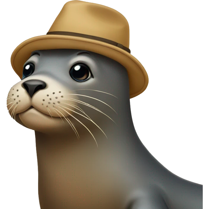 sealion with hat emoji