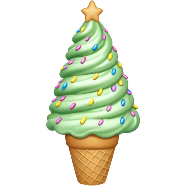 Ice cream cone Christmas tree emoji
