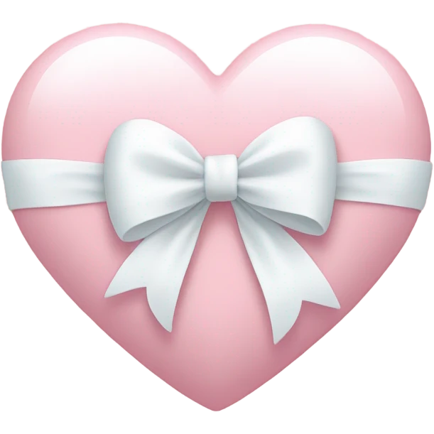 Pastel pink heart with white bow emoji