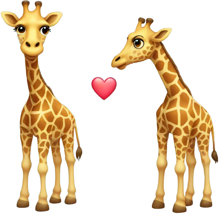 giraffe with heart emoji