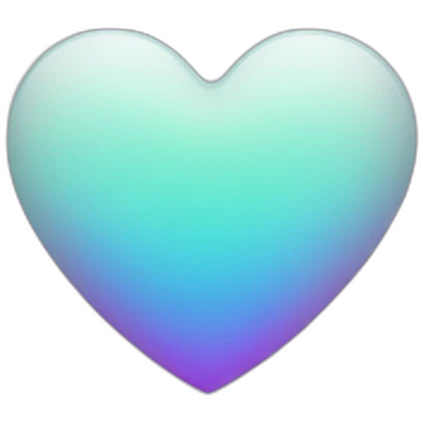 Lilac cyan gradient heart emoji