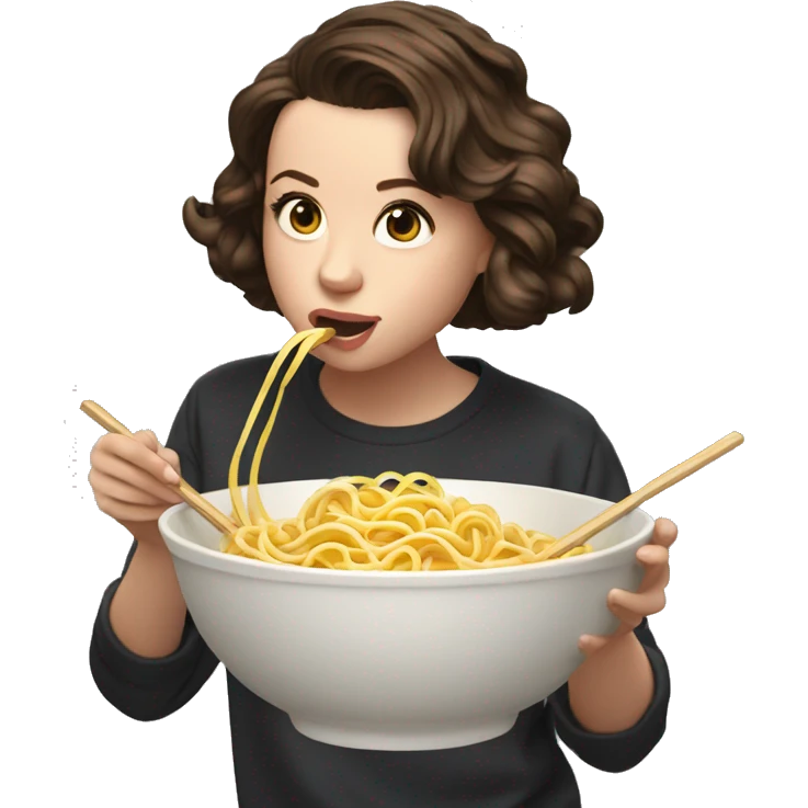 Millie Bobby Brown eat noodles  emoji