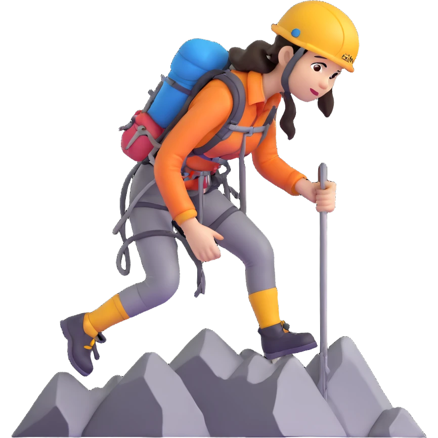 female mountain climber emoji