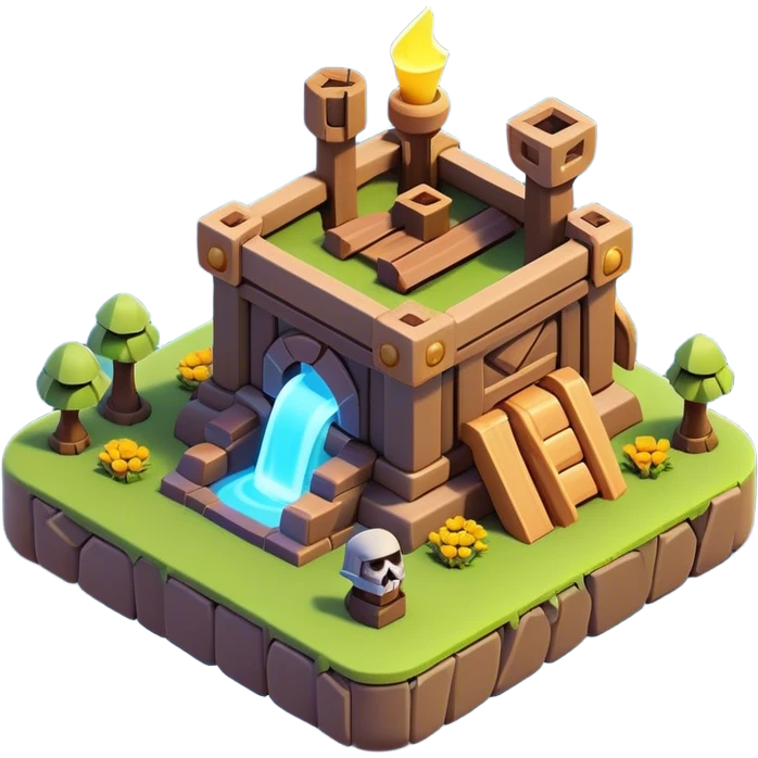Clash of Clans aesthetic: Cinematic Playful 3D Isometric Scroll Emoji, rendered in a 3D vector-style similar to standard emojis with minimal shading and bold, simplified shapes. A compact, distinct form with signature details, softly glowing with a fantasy RPG magic charm. Simplified yet unmistakably iconic, highly detailed and consistent, glowing with a soft radiance and high shine. Stylized with a touch of heroic grandeur and a soft glowing outline, capturing the essence of a beloved gaming relic with a friendly, playful manner! emoji