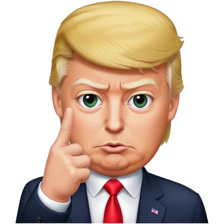 Donald Trump shows one finger photorealistic emoji