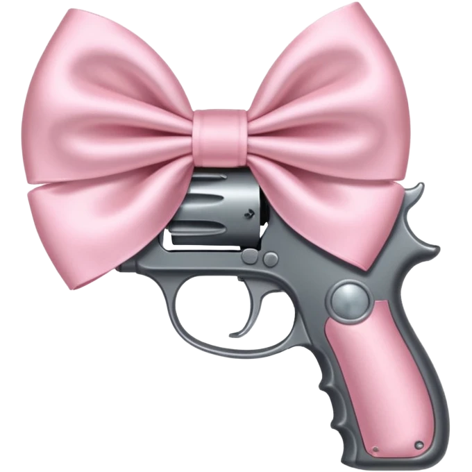 Gun with a light pink bow  emoji