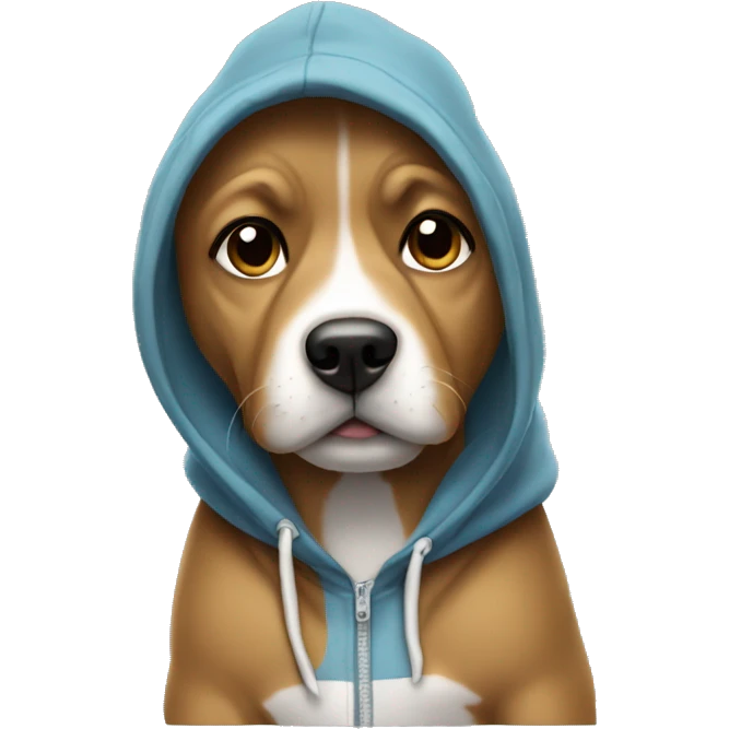 Dog wearing a hoodie emoji