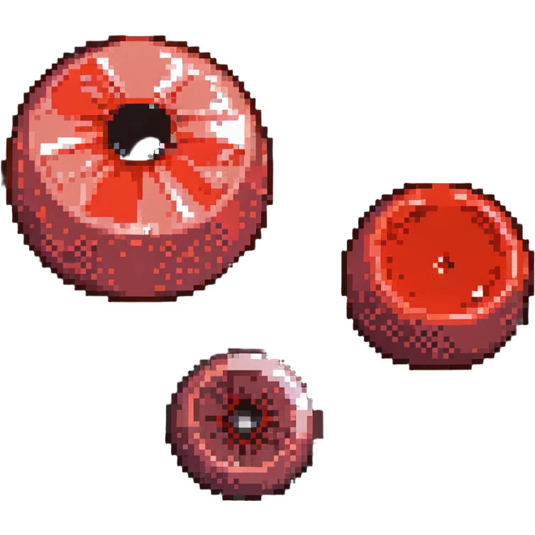 Pale red blood cell next to a normal red blood cell showing anemia comparison emoji