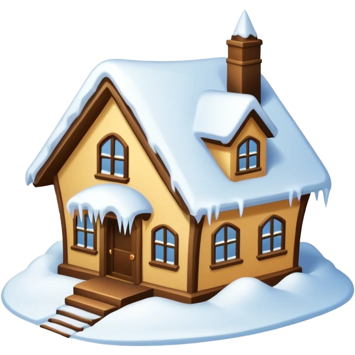 house buried in snow emoji