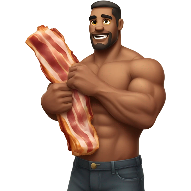 thick guy holding bacon emoji