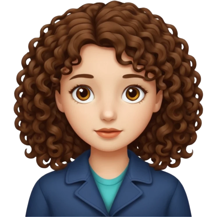 A girl with medium-length curly hair emoji