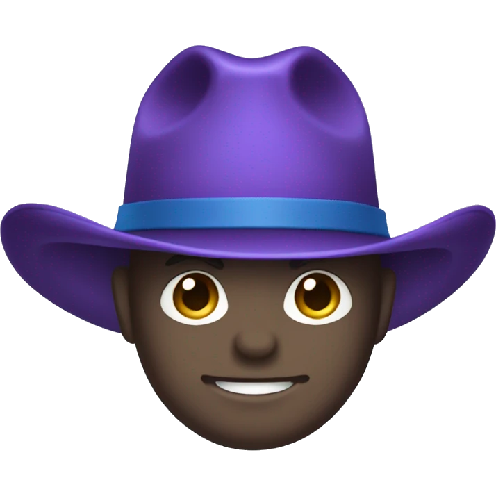 Fat blue Siamese purple cowboy hat emoji