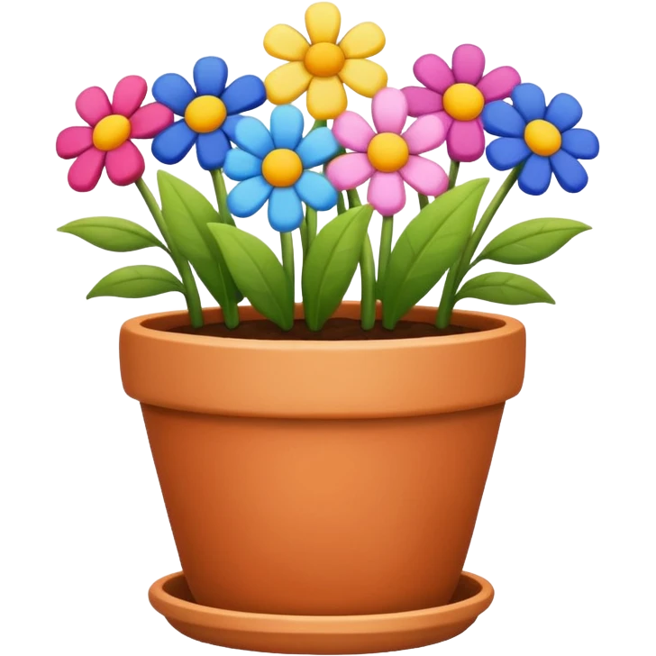 flower pot with flowers emoji