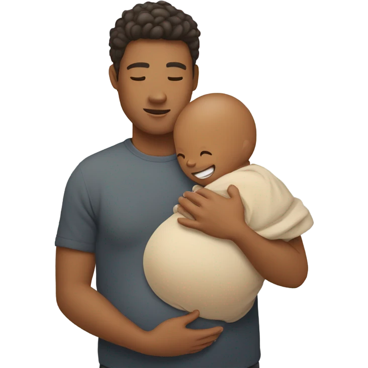 Pregnant man holding baby emoji