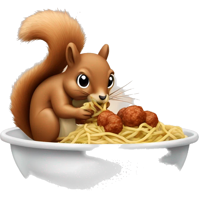 squirrel eating spaghetti and meatballs emoji
