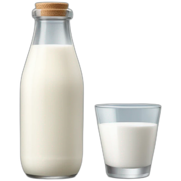 a bottle of milk dropping milk in a glass emoji