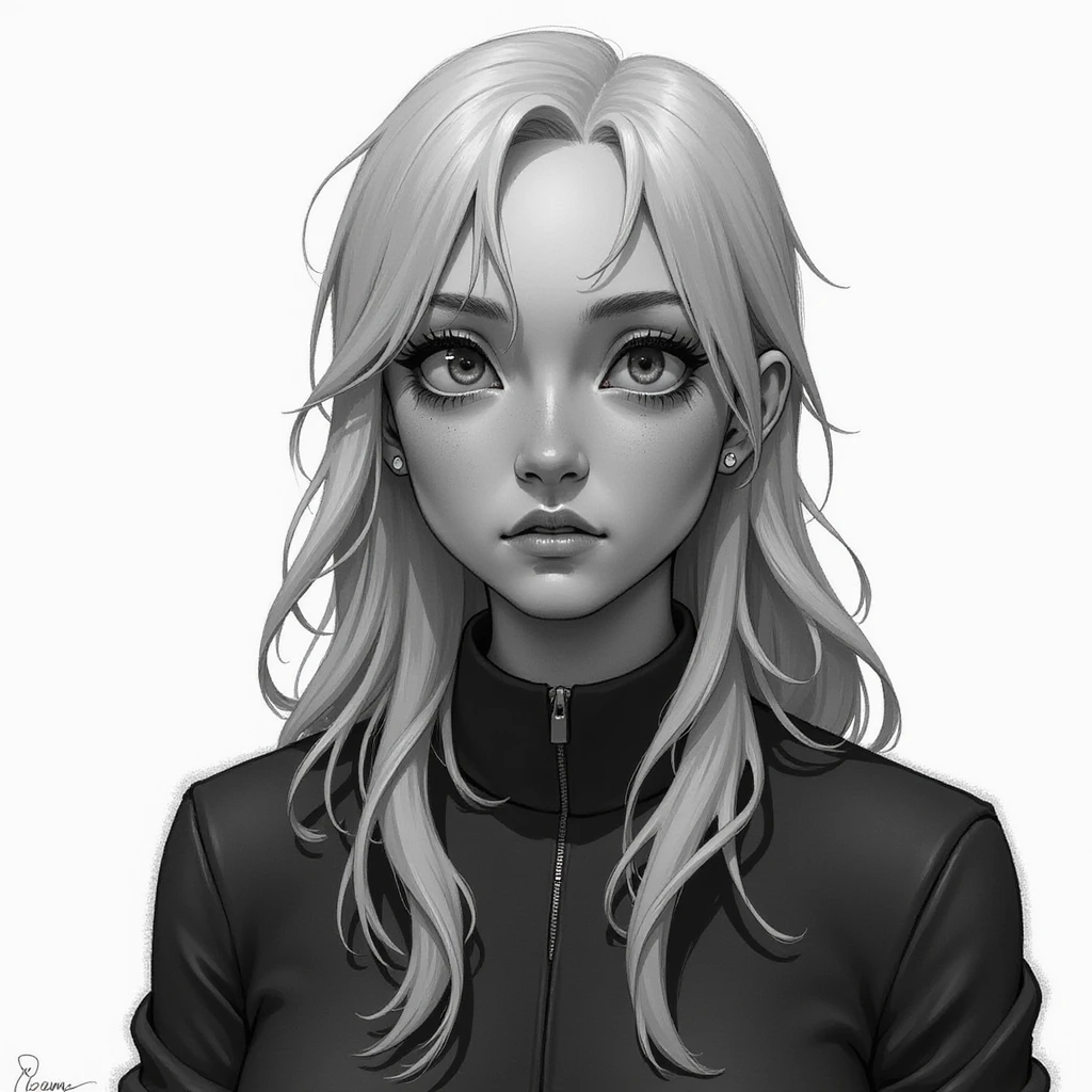 Third Squid Game Season 2 character, individual portrait, black and white, no color, realistic style, dramatic expression emoji