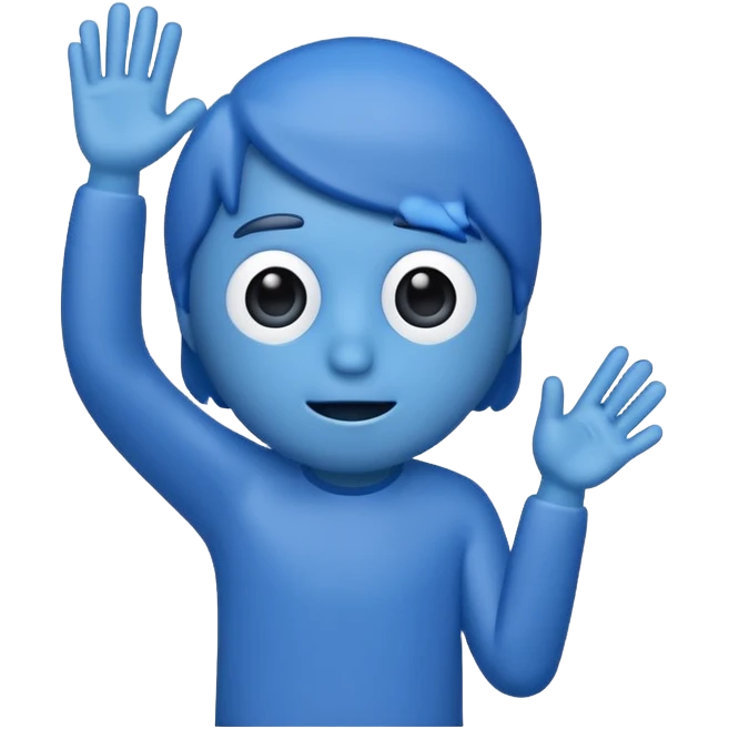 blue guy vrying emoji
