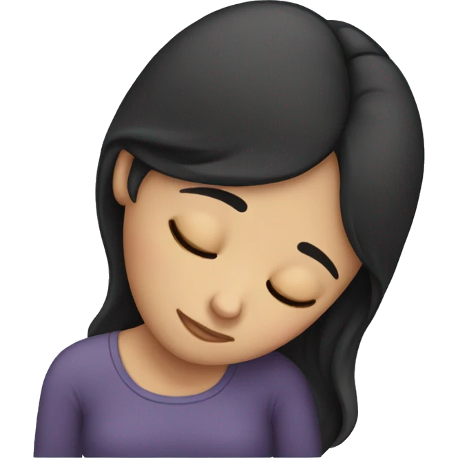 sleeping dark-haired girl emoji