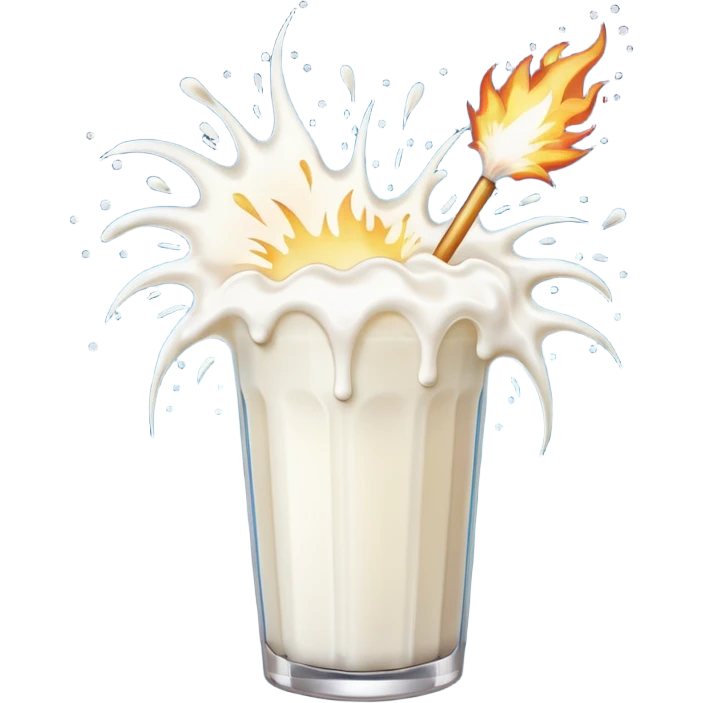 Fire works made of milk for the new year emoji