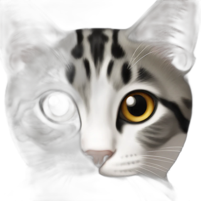 Cat with black spots tabby black and white domestic short hair emoji