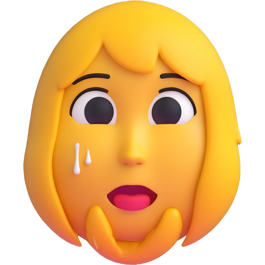 sad woman with a tear, 3d emoji style emoji