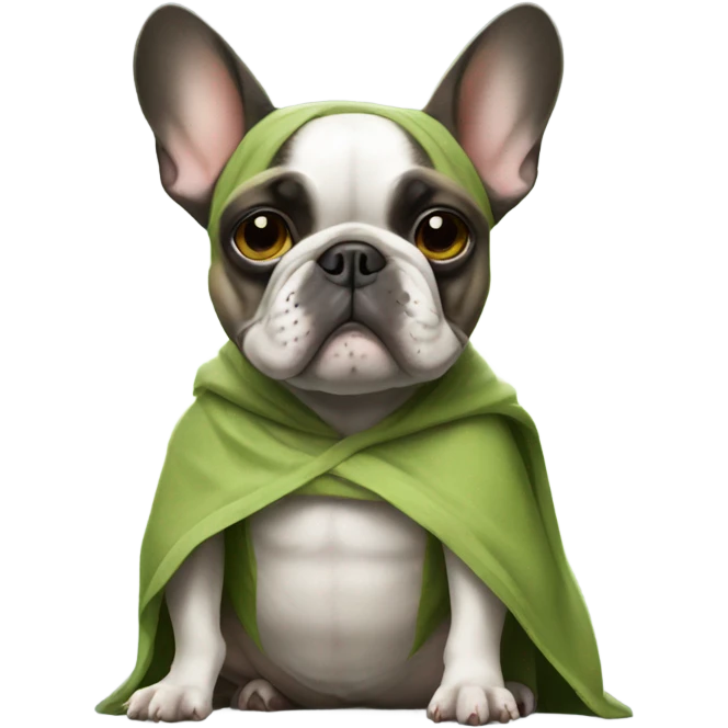 French bulldog in yoda costume emoji