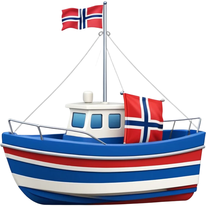 Norwegian flag attached to a boat emoji