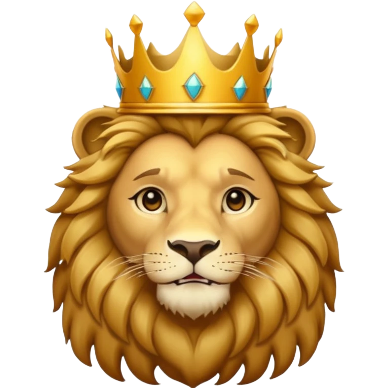 Lion with golden crown — majestic and proud. emoji