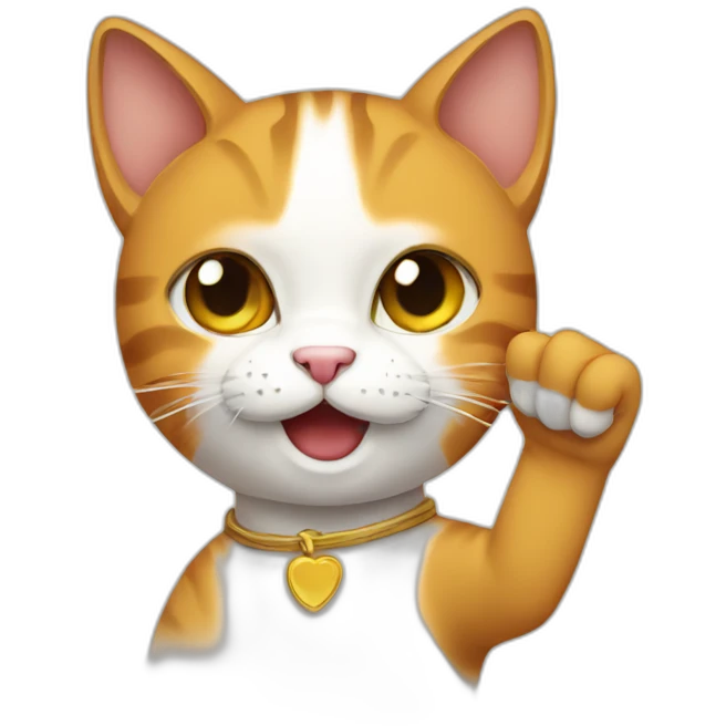 a cat holding its finger emoji