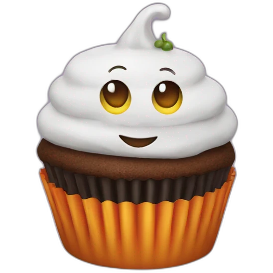 Happy Halloween cupcake emoji