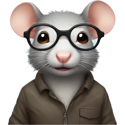 rat with glasses emoji