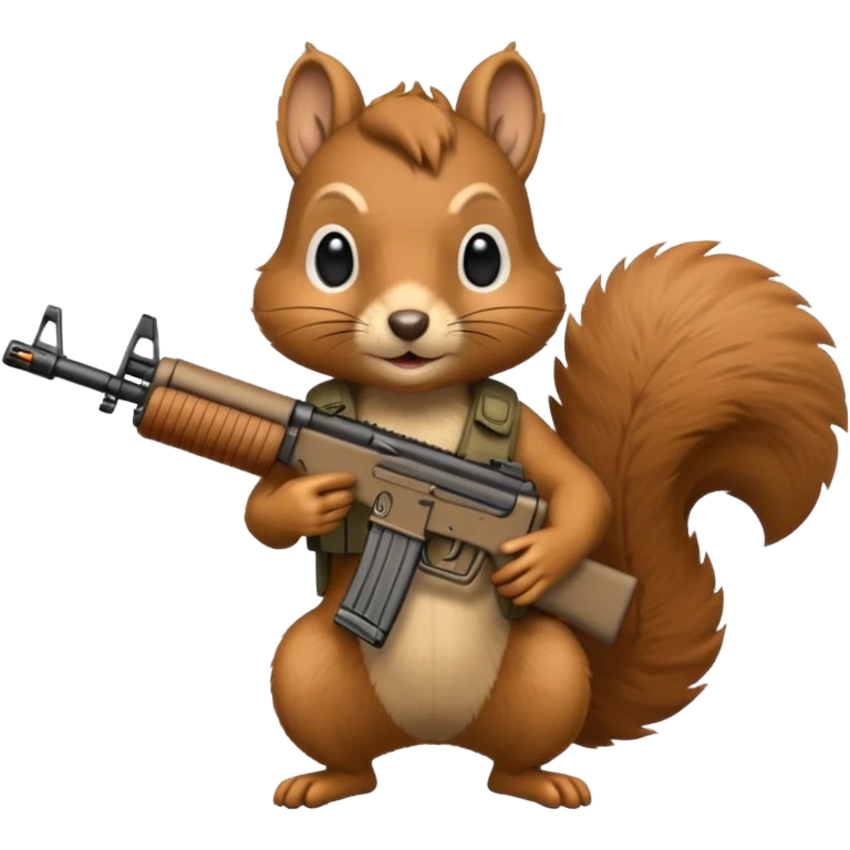 Squirrel holding xm7 assault rifle emoji