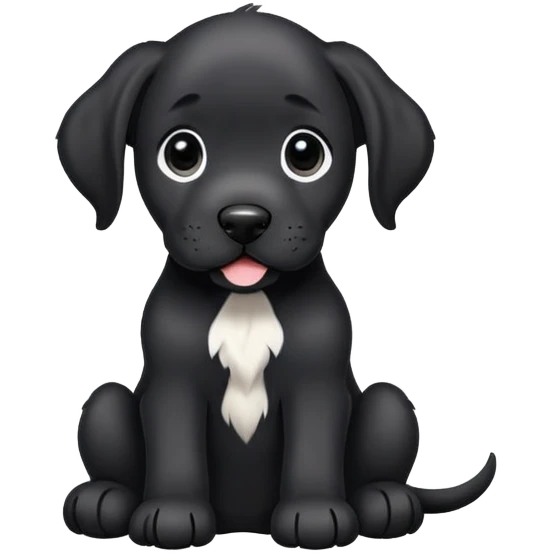 Black Great Dane puppy emoji